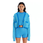 EENK EENK ULTRA Gingham Vest Cardigan - Blue