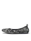 MATIN KIM MATIN KIM Ribbon Ballet Flat Shoes Dark Silver