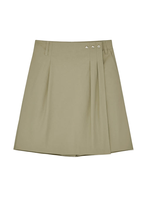 MATIN KIM MATIN KIM Bermuda Wrap Skirt Pants in Beige