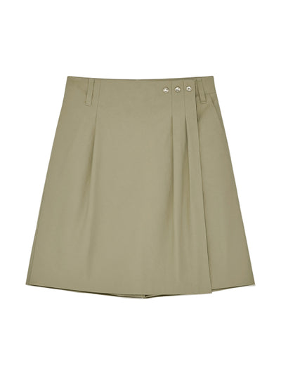 MATIN KIM Bermuda Wrap Skirt Pants in Beige