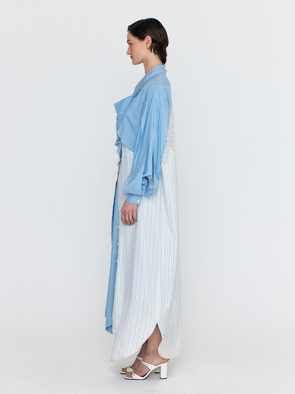 EENK EENK WIANA Shirt Dress - Skyblue/Ivory Stripe