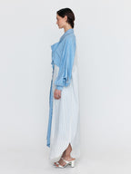 EENK EENK WIANA Shirt Dress - Skyblue/Ivory Stripe