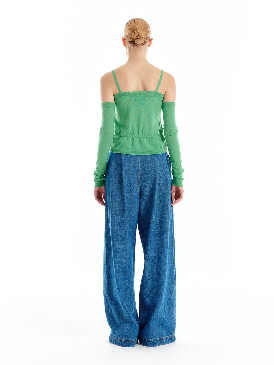 EENK UHAIO Two-Tuck Wide Denim Pants - Denim Blue
