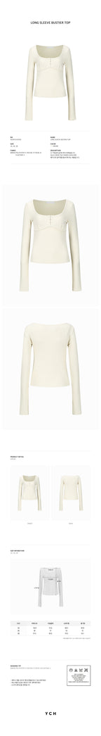 YCH LONG SLEEVE BUSTIER TOP CREAM (W24TS11031CR)