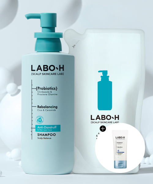 LABO H Dandruff Clinic Dandruff/Cellular/Itchy Scalp Care Shampoo (Main Product + Refill) 400ml 2 pack special + giveaway