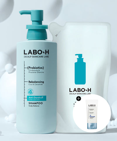 Dandruff Clinic Dandruff/Cellular/Itchy Scalp Care Shampoo (Main Product + Refill) 400ml 2 pack special + giveaway