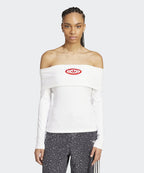 ADIDAS ADIDAS Off-shoulder T-Shirt - White