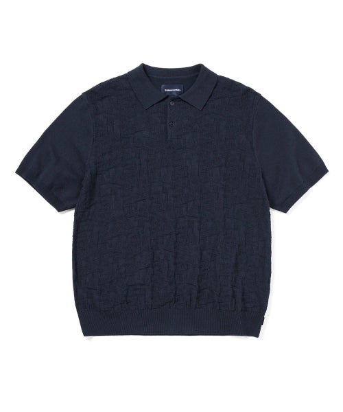 THISISNEVERTHAT THISISNEVERTHAT Stacked TNT S/S Knit Polo Navy