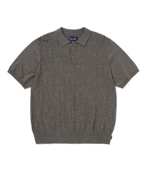 THISISNEVERTHAT THISISNEVERTHAT Stacked TNT S/S Knit Polo Grey