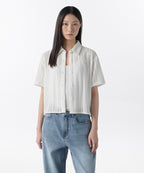 MUSINSA STANDARD WOMAN MUSINSA STANDARD WOMAN Relaxed Crochet Short Sleeve Shirt [Ivory]
