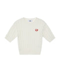 EMIS EMIS Knitwear Heart Cable Cropped Top - Ivory