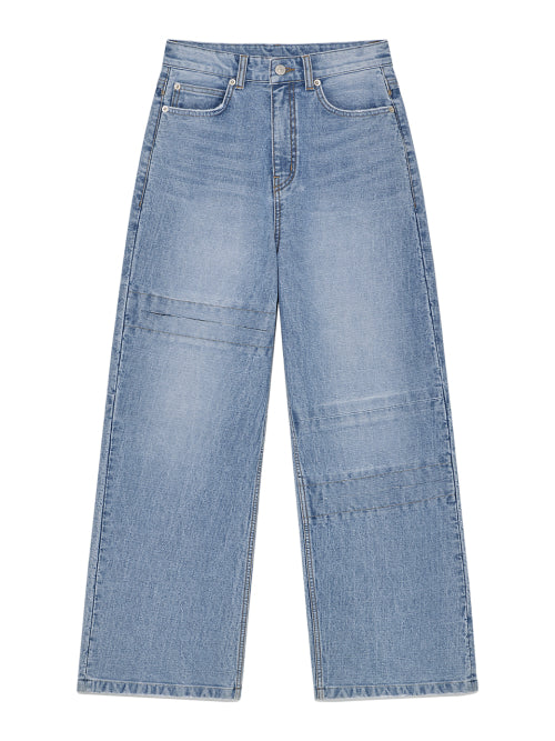 MATIN KIM MATIN KIM Unbalance Cut Point Denim Pants