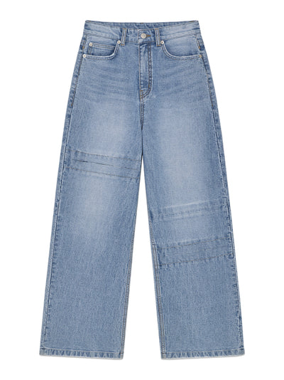 MATIN KIM Unbalance Cut Point Denim Pants