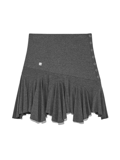 MATIN KIM Unbalance Flare Folding Skirt