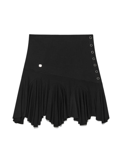 MATIN KIM Unbalance Flare Folding Skirt