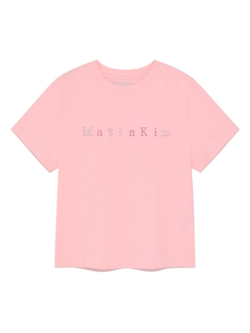 MATIN KIM MATIN KIM T-Shirt Graphic Logo in Pink