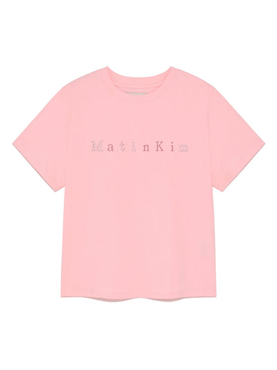MATIN KIM T-Shirt Graphic Logo in Pink