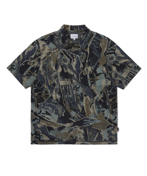 THISISNEVERTHAT THISISNEVERTHAT Jacquard Pattern Button Up Top Black