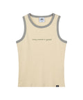 EMIS EMIS Ribbed Ringer Sleeveless Tank Top - Cream
