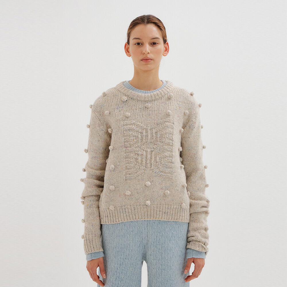 EENK EENK Knitwear Pompom Pullover - Light Grey