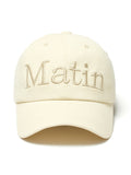 MATIN KIM MATIN KIM Logo Washed Ball Cap in Light Beige