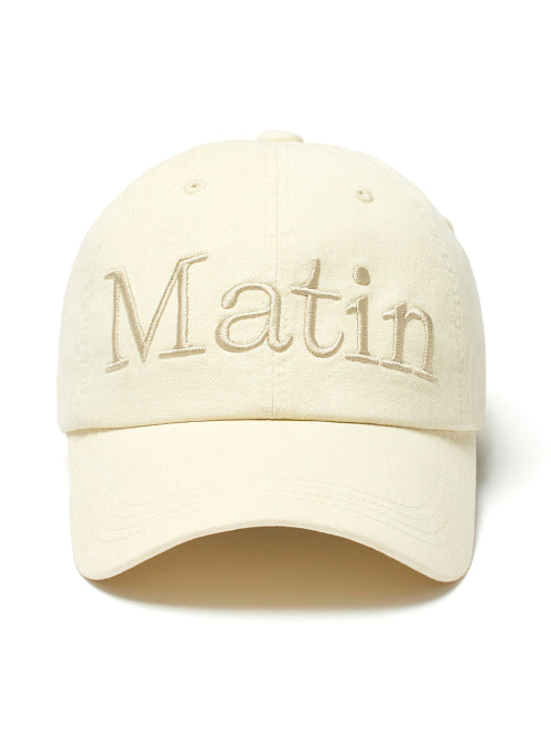 MATIN KIM MATIN KIM Logo Washed Ball Cap in Light Beige