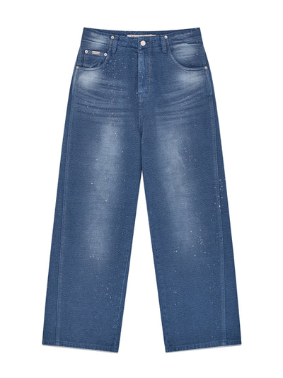 MATIN KIM Denim Pants Soft Shiny Blue