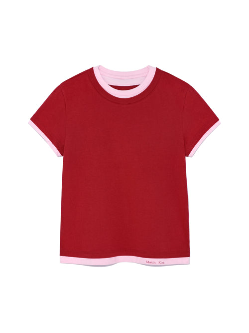 MATIN KIM MATIN KIM T-Shirt Layered Design Red
