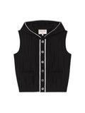 MATIN KIM MATIN KIM WRINKLE HOODY BUTTON KNIT VEST