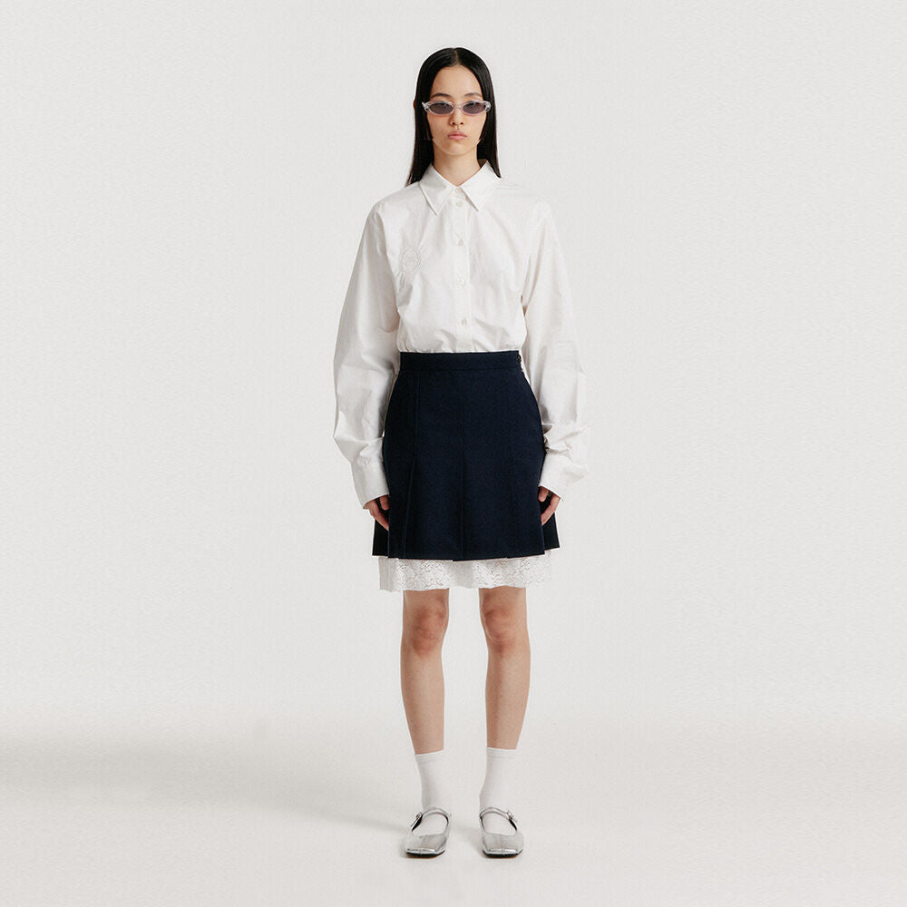 EENK YENDEL Mini Pleats Skirts with Lace Lining - Navy