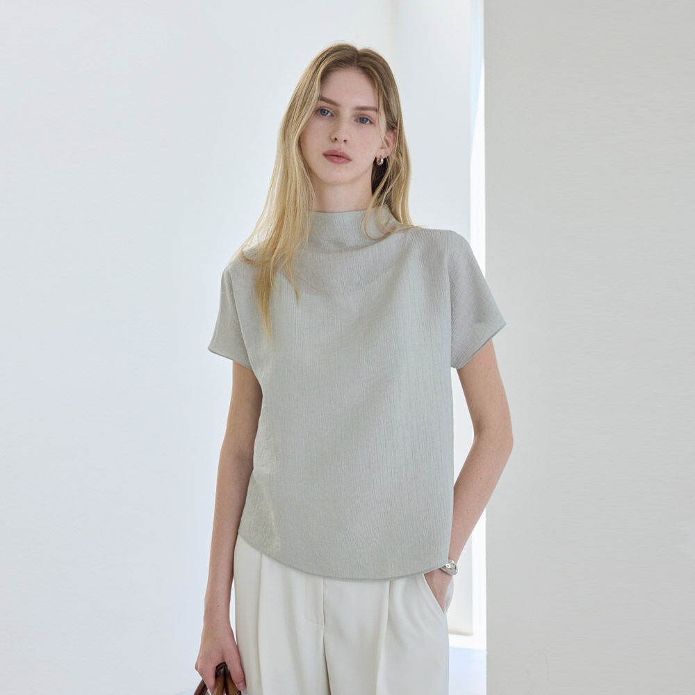 hyyk Summer Wool Crease Blouse_Light Olive
