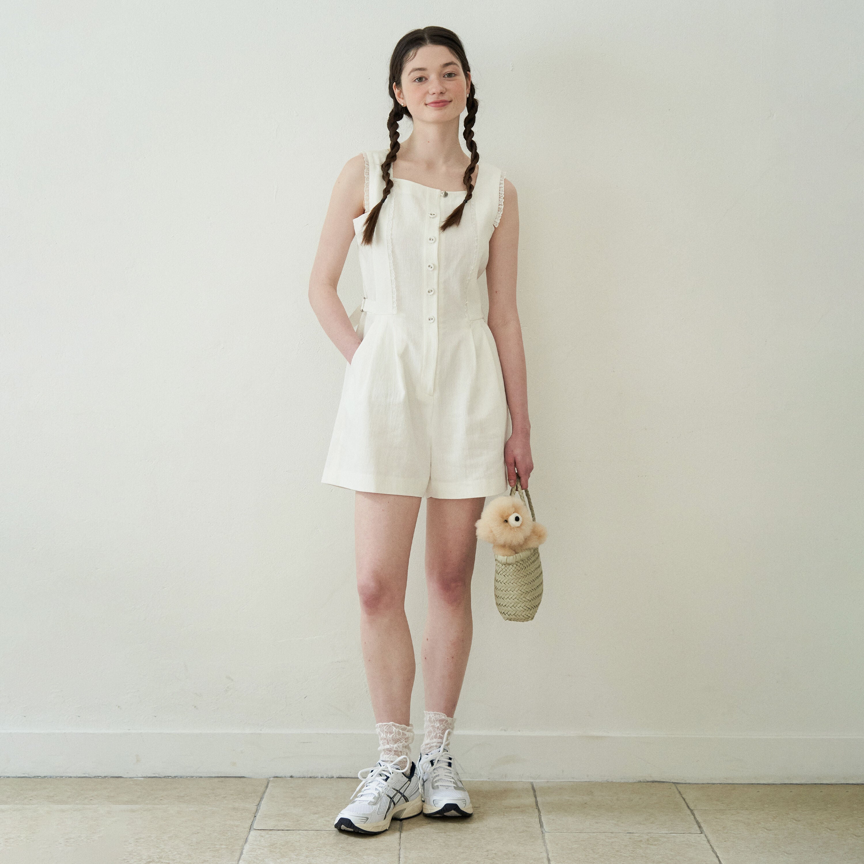 J'ASP J'ASP Judy Lace Jumpsuit (White)