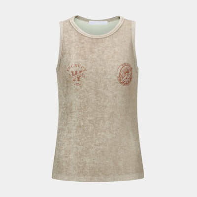 SECRECY LOGO SLEEVELESS TOP BROWN (W24TS11041BR)