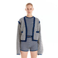 EENK EENK ULTRA Gingham Vest Cardigan - Ivory/Navy