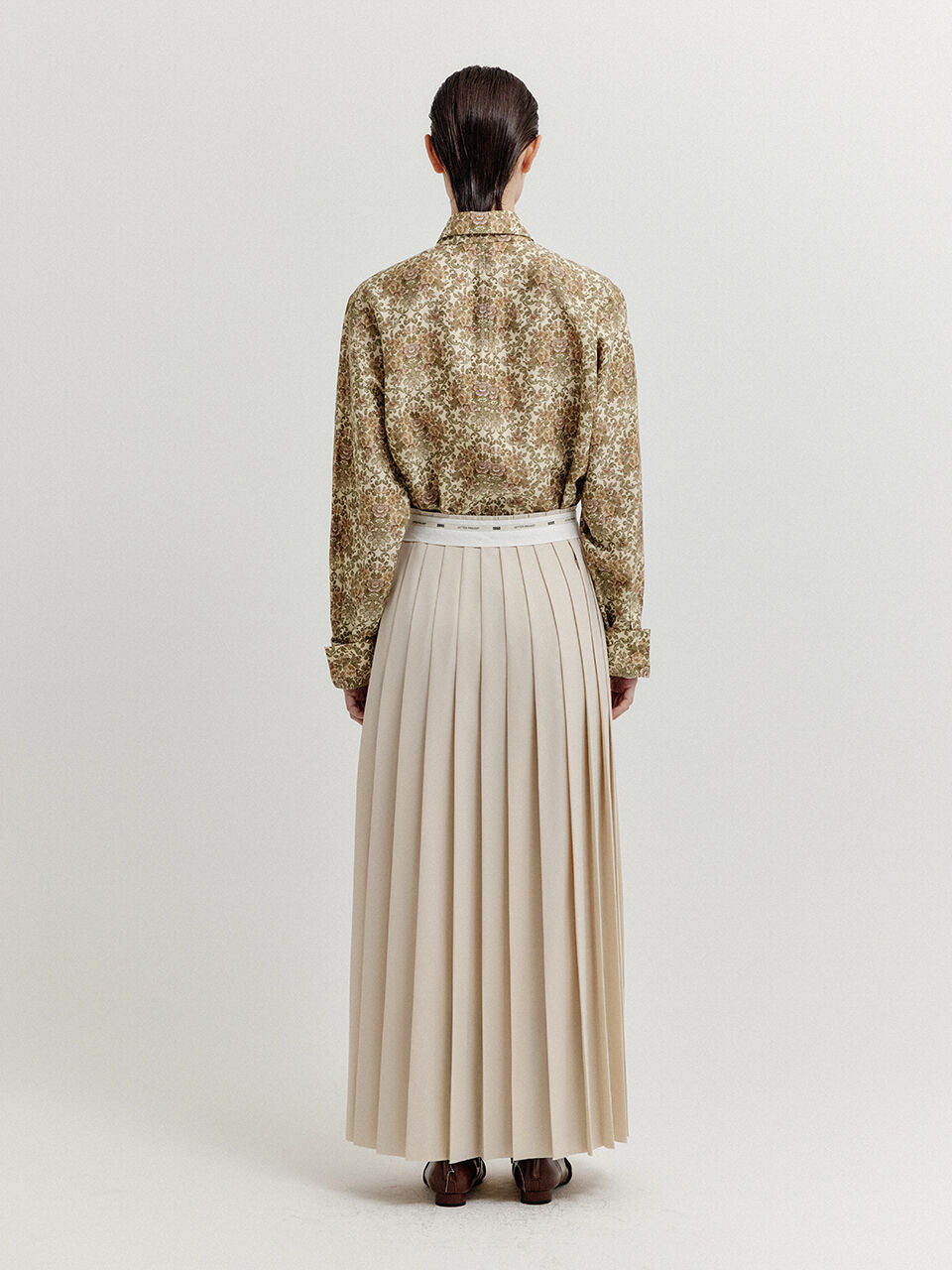 EENK EENK XOVEL Pleated Maxi Skirt - Ivory