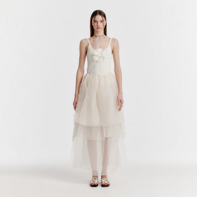 YET Triple Layered Long Skirt - OIvory