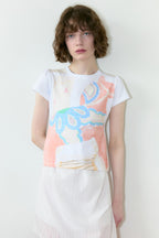 SINOON Big Pony Toy Puff T-Shirt (White)