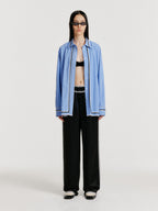 EENK EENK YOLO Oversized Lace Trim Shirt - Blue