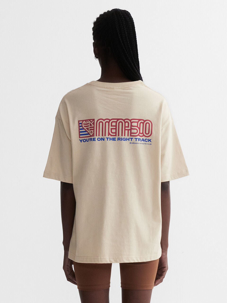 MENASOO Squared Hearttrack Graphic T Shirt_Oatmeal