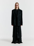 EENK YENNY Oversized Double-breasted Jacket - Black