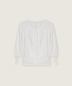 ROEM Three-quarter sleeve crop blouse (White) RMBLG37RT2