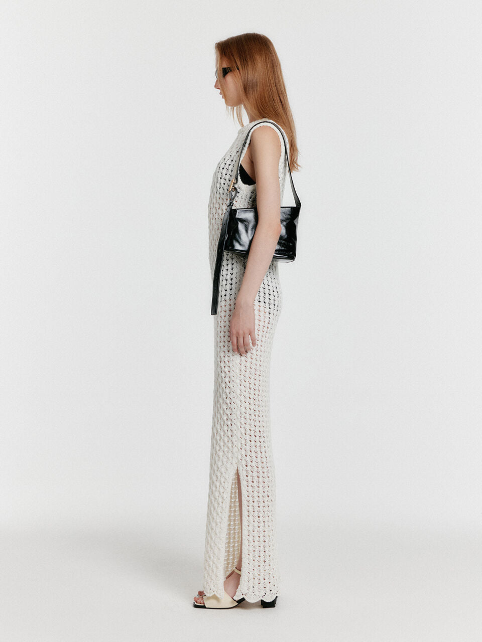 EENK EENK YIONY Maxi Cable Knit Dress - Ivory