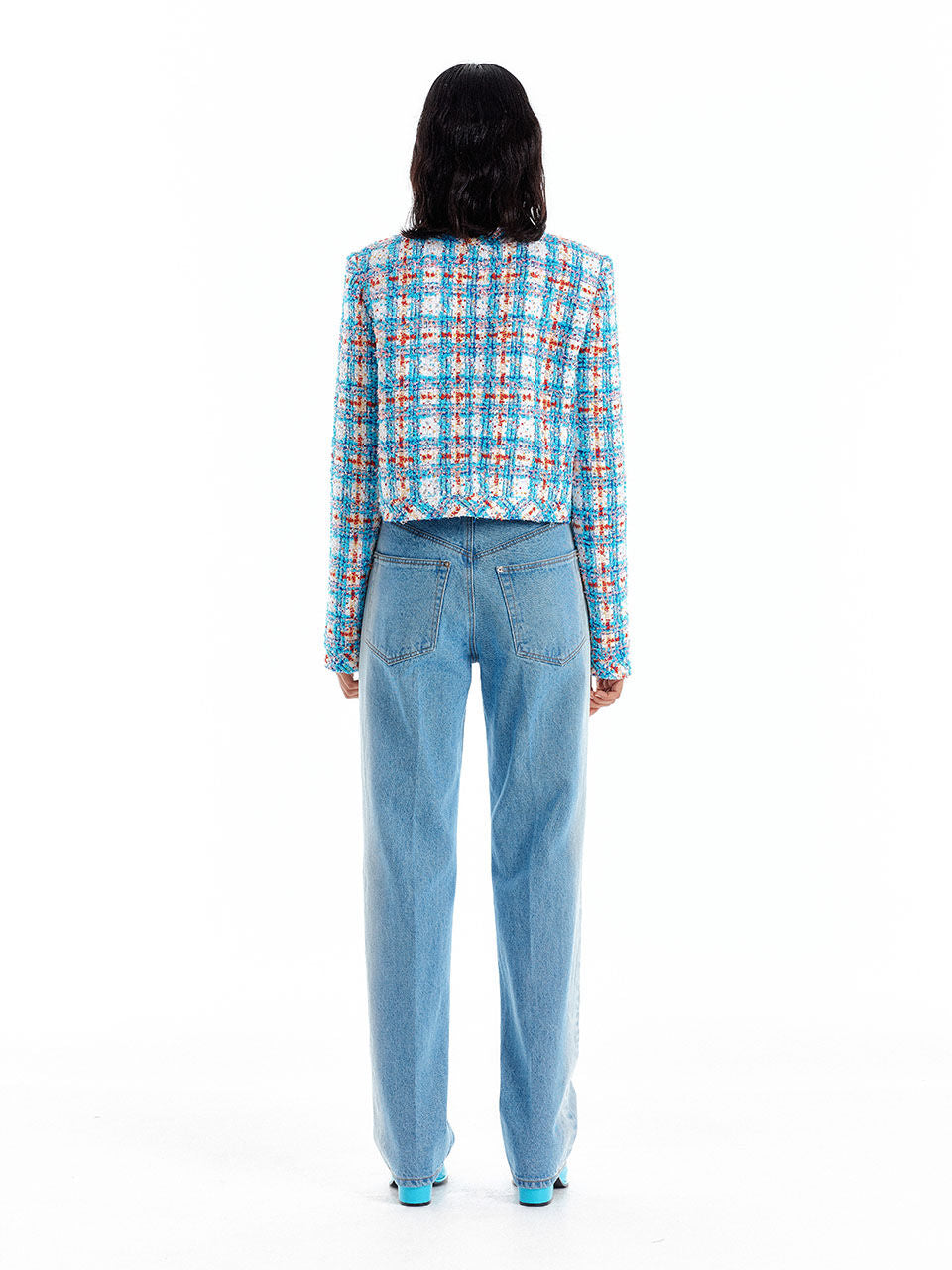 EENK UNEVA Asymmetric Front Denim Pants - Denim Blue