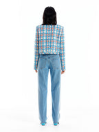 EENK UNEVA Asymmetric Front Denim Pants - Denim Blue