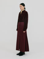 EENK ZOAN Straight Denim Skirt - Burgundy