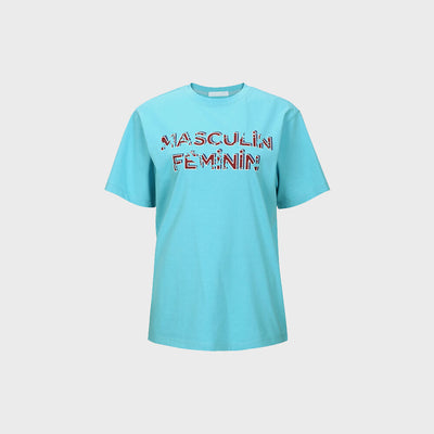 MASCULIN FEMININ-PRINT T-SHIRT BLUE (W23TO908BL)
