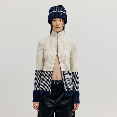 EENK XCOO Cable Knit Zip Cardigan - Cream