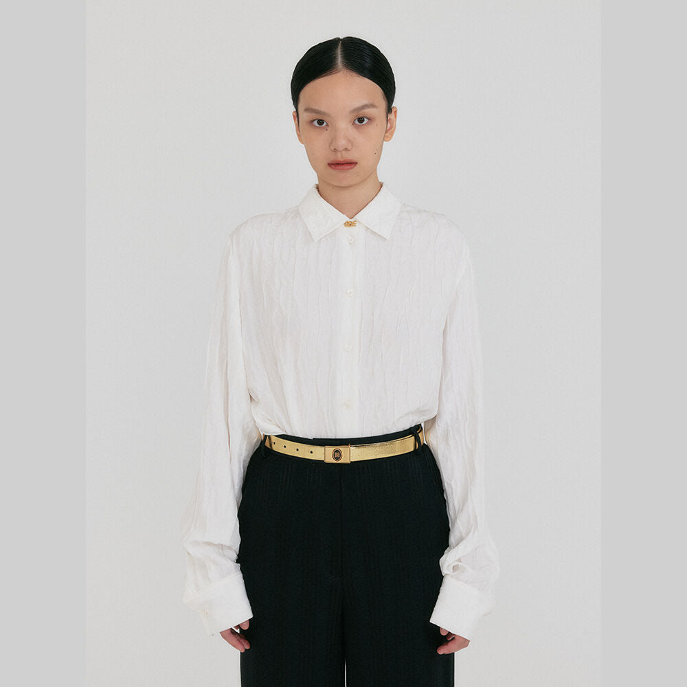EENK ZIRYNA Classic Shirt with Brooch - White
