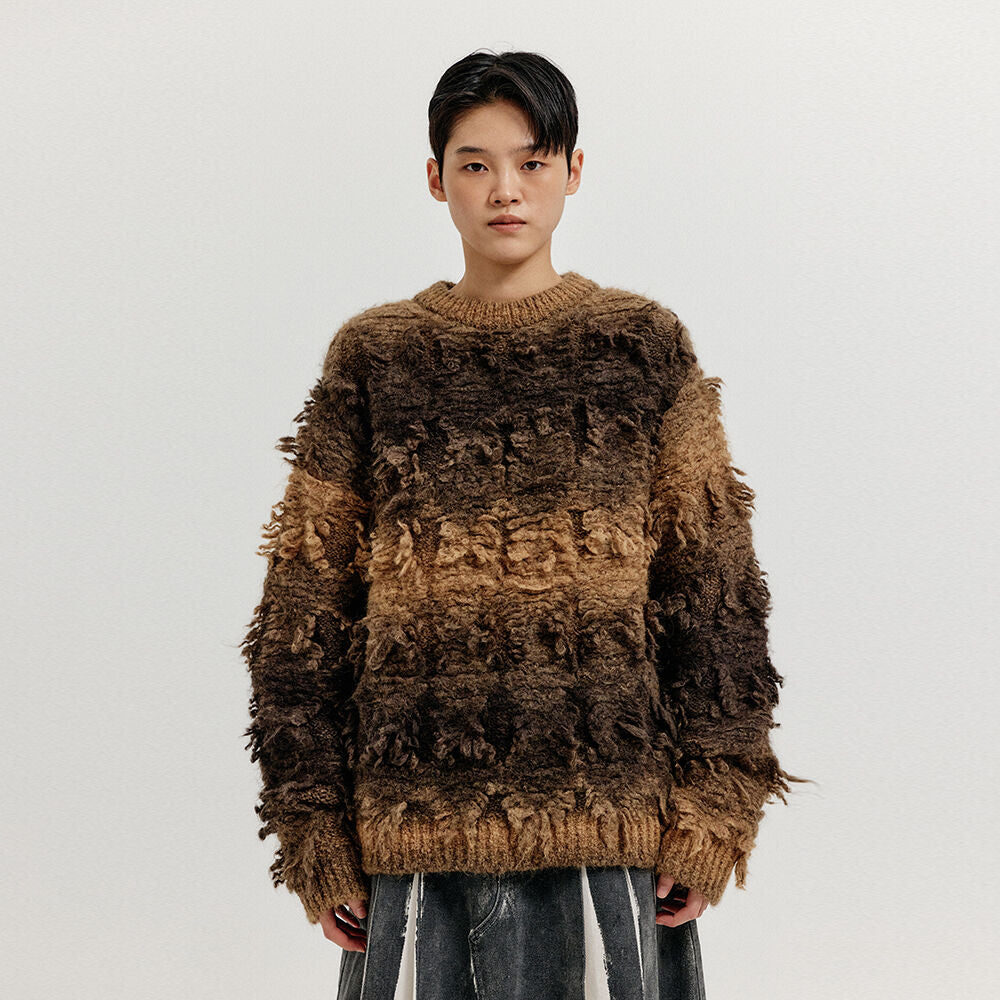 EENK EENK XINSTON Textured Knit Pullover - Brown