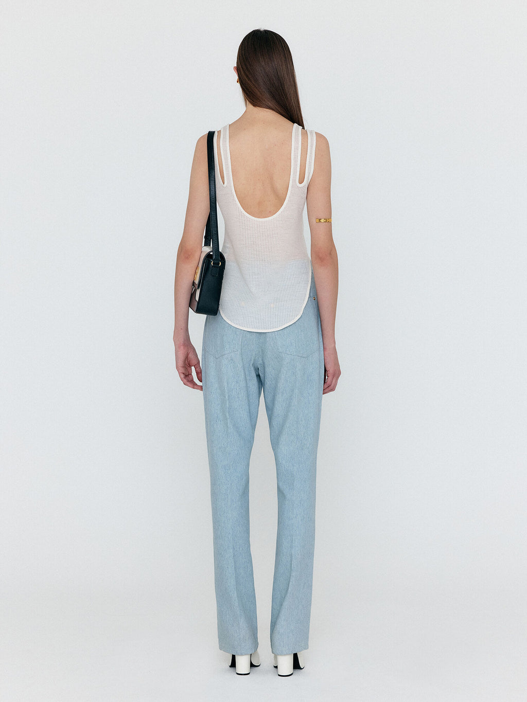 EENK WOUE Sleeveless Cutout Jersey T-shirt - Ivory